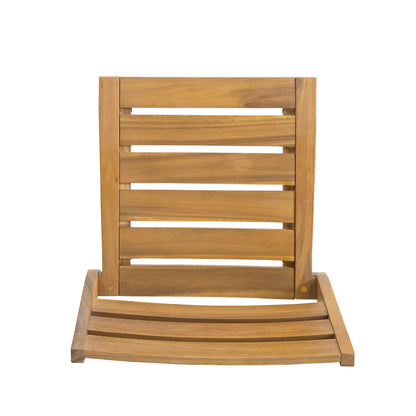 Outdoor Acacia Wood Dining Side Chair,Teak Finish (Set of 2)