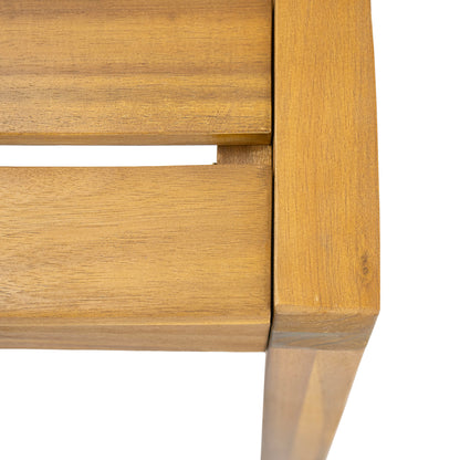 Outdoor Acacia Wood Dining Side Chair,Teak Finish (Set of 2)