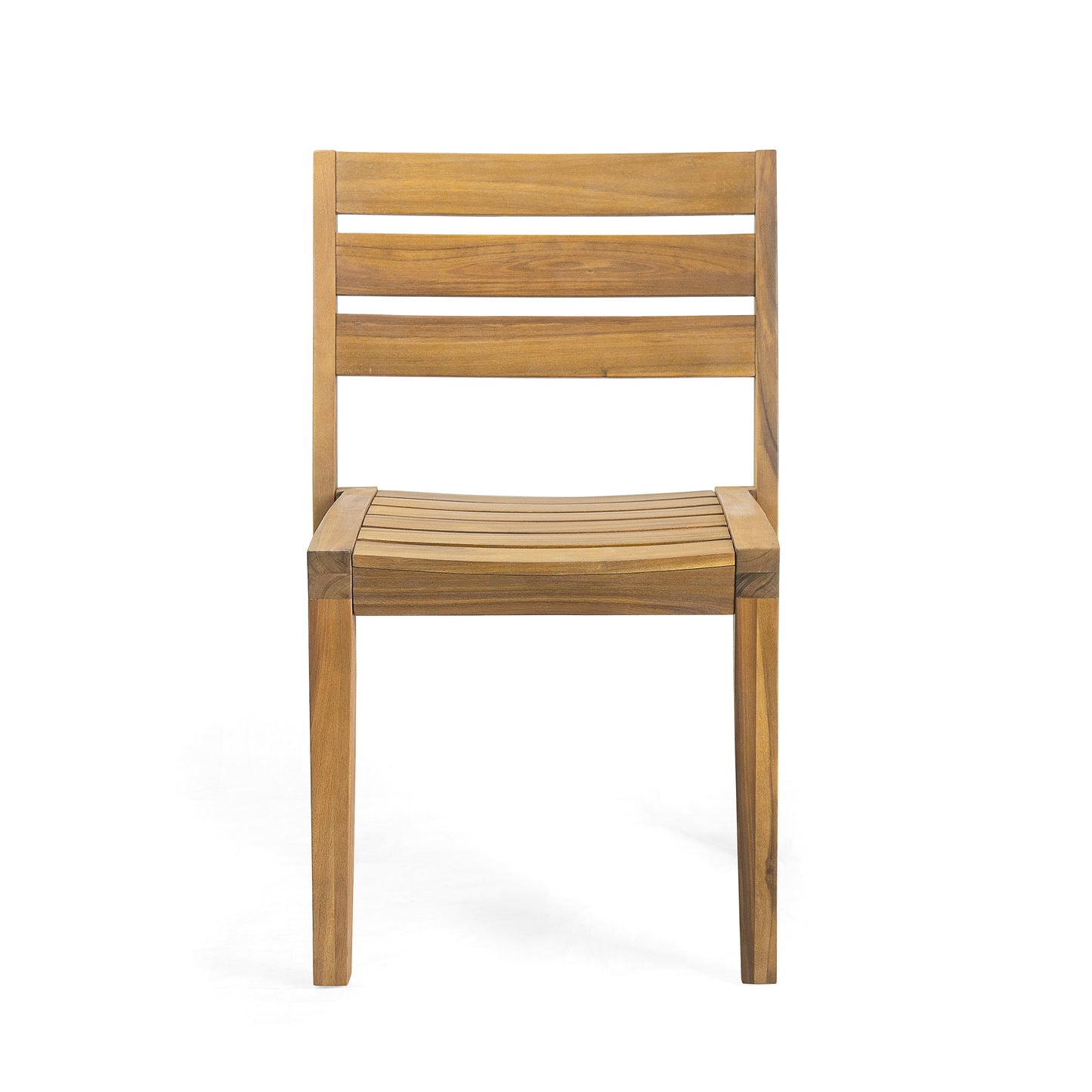 Outdoor Acacia Wood Dining Side Chair,Teak Finish (Set of 2)