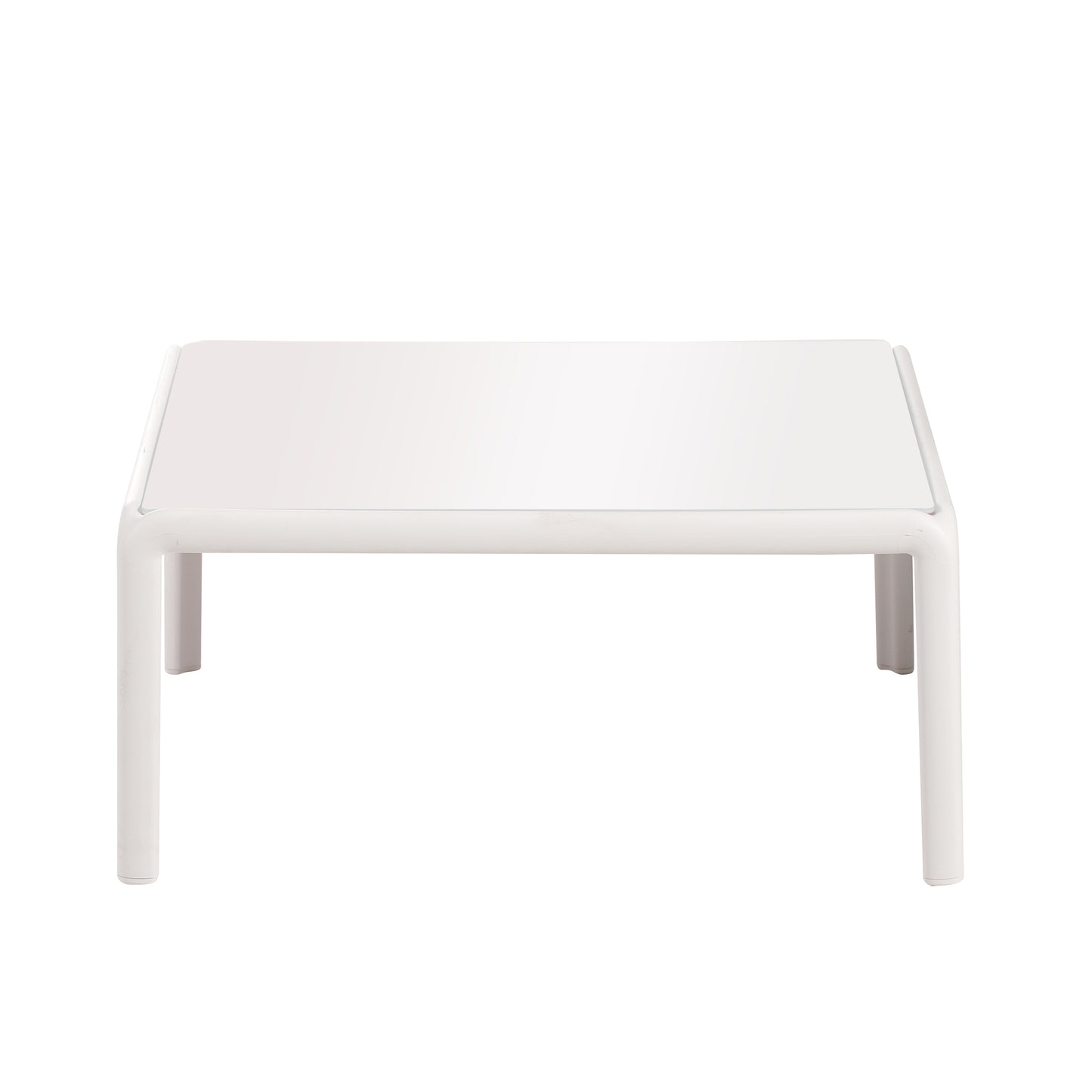 3 Piece Patio Conversation Sets, Modern Outdoor Patio Sectional Furniture Set with Square Coffee Table, Waterproof Thick Cushion Deep Seating for Porch, Balcony, White & Light Gray