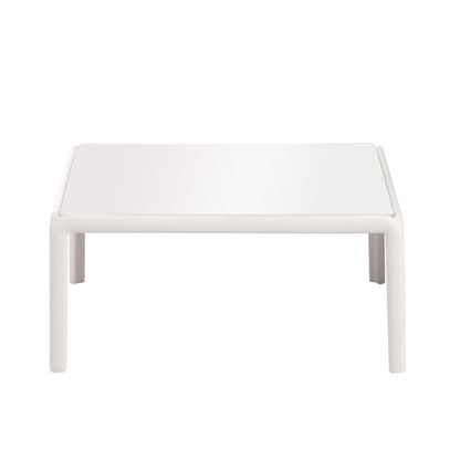 3 Piece Patio Conversation Sets, Modern Outdoor Patio Sectional Furniture Set with Square Coffee Table, Waterproof Thick Cushion Deep Seating for Porch, Balcony, White & Light Gray