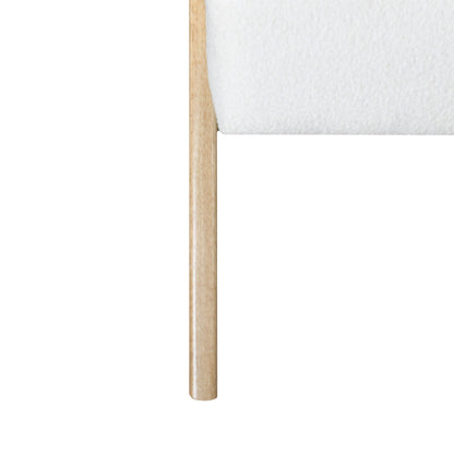 Modern Accent Chair with White Upholstery and Solid Wood Frame, Minimalist Lounge Chair for Living Room, Bedroom, or Office