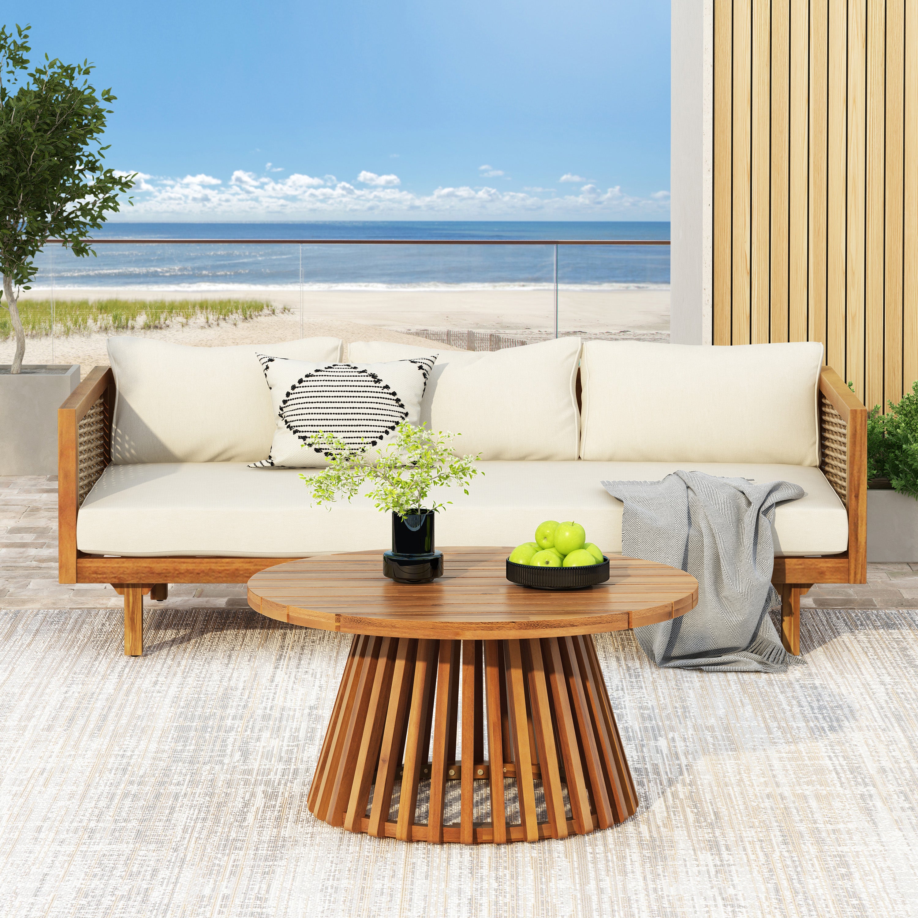 Dj Rattan Wicker Patio Furniture Set Outdoor Rattan Sectional Sets Conversation ...
