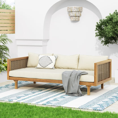 Wicker Patio Furniture Set Outdoor Rattan Sectional Sets Conversation Set - Weather-Resistant, for Garden, Patio & Deck(with Water Resistant Thick Beige Cushions)