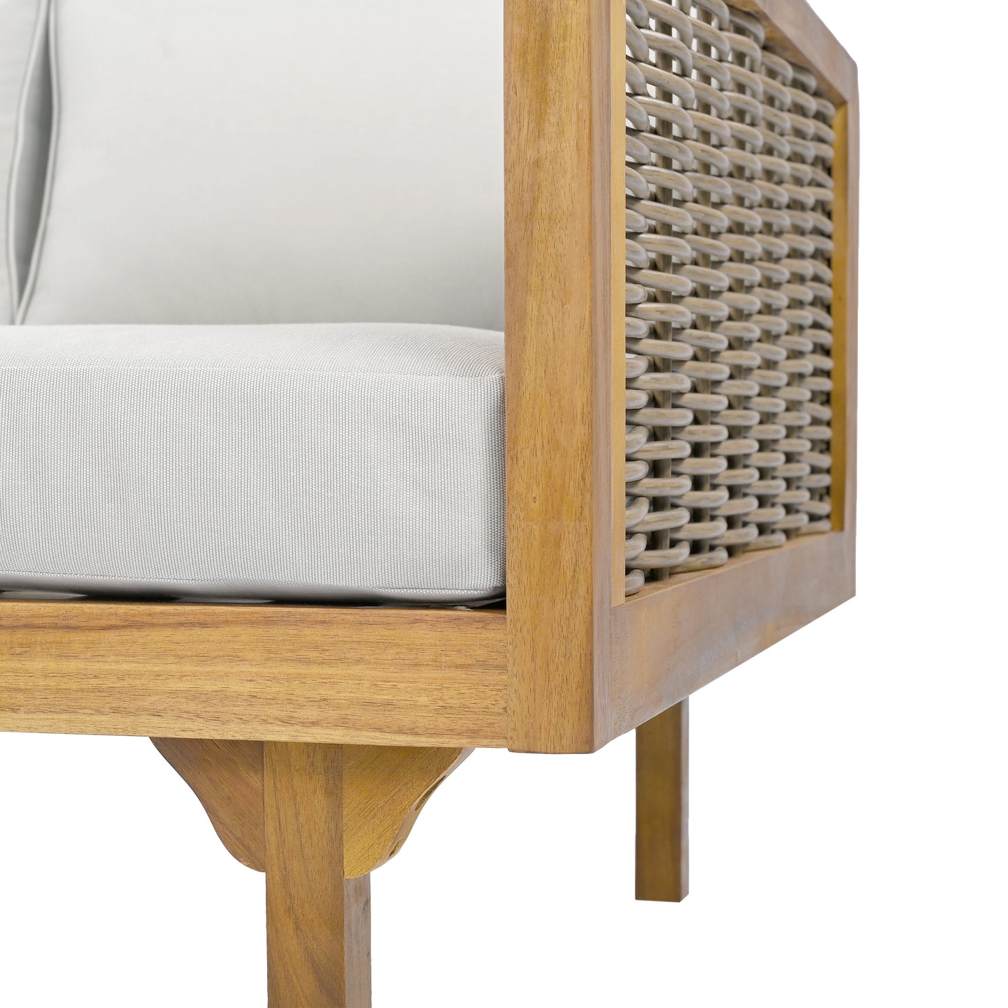 Wicker Patio Furniture Set Outdoor Rattan Sectional Sets Conversation Set - Weather-Resistant, for Garden, Patio & Deck(with Water Resistant Thick Light Gray Cushions)