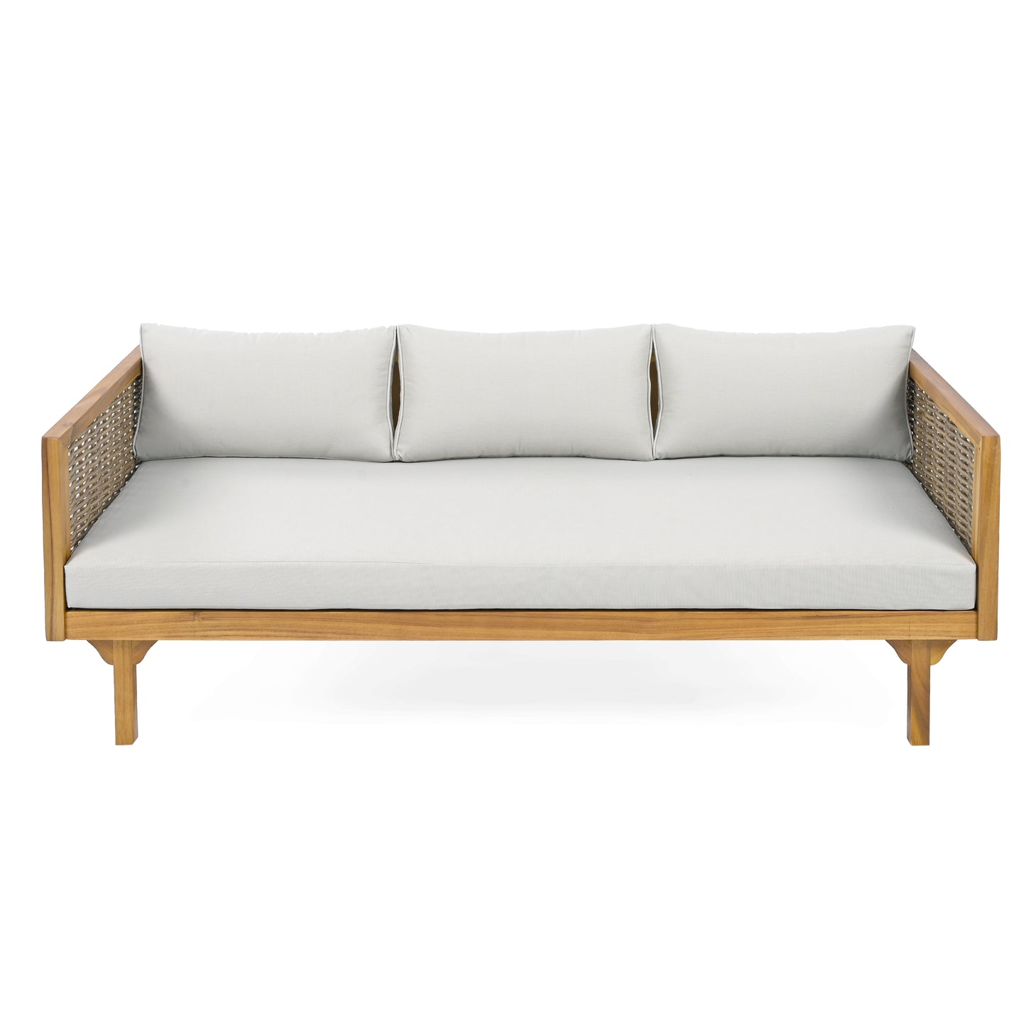 Wicker Patio Furniture Set Outdoor Rattan Sectional Sets Conversation Set - Weather-Resistant, for Garden, Patio & Deck(with Water Resistant Thick Light Gray Cushions)