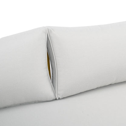 Wicker Patio Furniture Set Outdoor Rattan Sectional Sets Conversation Set - Weather-Resistant, for Garden, Patio & Deck(with Water Resistant Thick Light Gray Cushions)