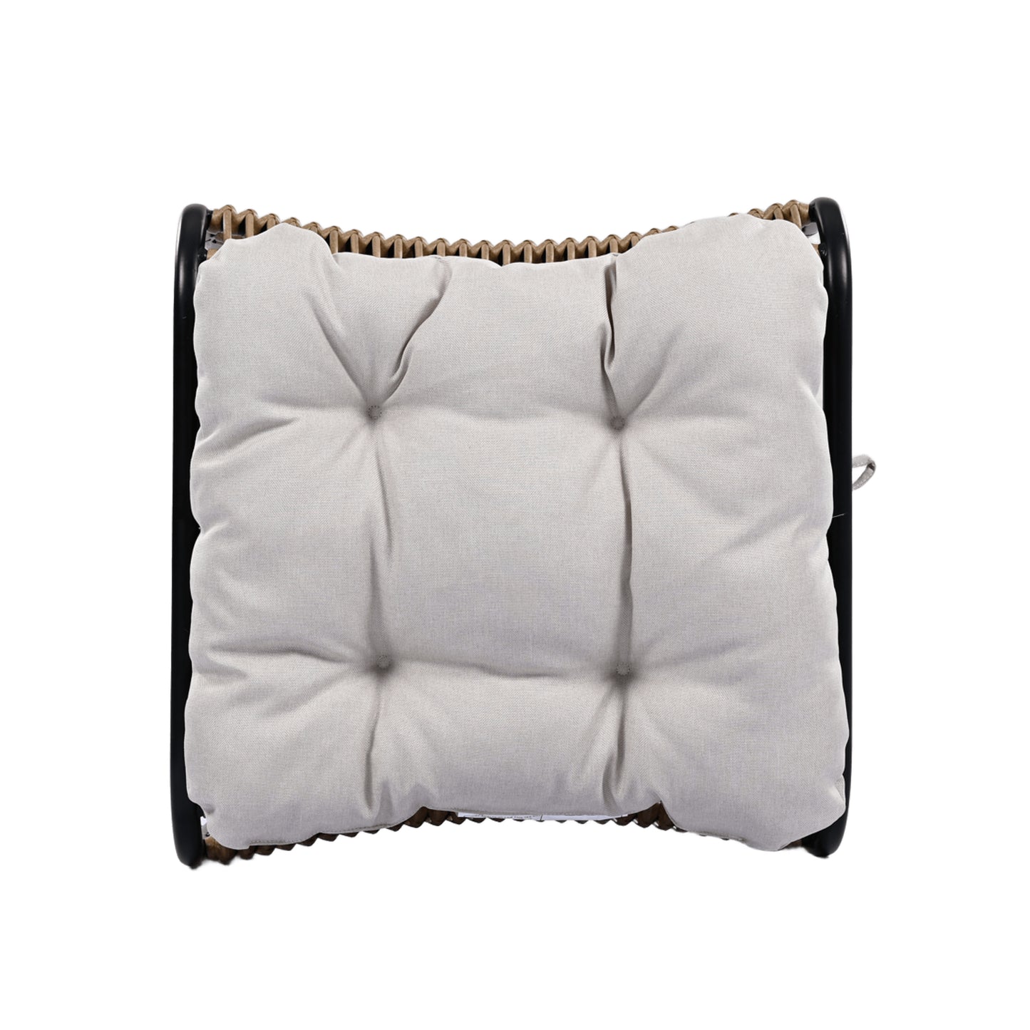 3 Pieces Wicker Outdoor Patio Furniture Set with Lounge Chair, Balcony Chairs Table Set with Cushions, Ottoman, Patio Conversation Sets for Garden ,Deck,and Porch, Black & Natural & Beige