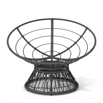 41.5" Ergonomic Wicker Chair with Cloud Thick Density Fabric Cushion,3-proof Cover,High Capacity Iron Frame,Fluid 360 Degree Swivel for Reading,Living Room, Bedroom,Lounge,Gray Base,2 Colors