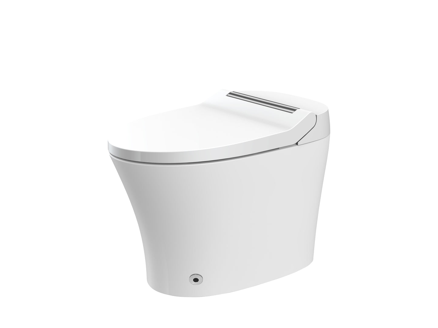 Smart toilet with Built-in Heated Seat, One Piece Elongated Modern Toilet with Adjustable Temp Heated Seat, Auto Flush, Dual Flush Toilet 1/1.28 GPF, Foot sensor Flush, White Night Light,Knob Control