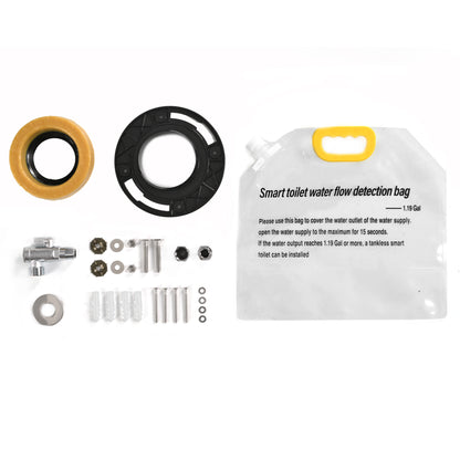 Smart toilet with Built-in Heated Seat, One Piece Elongated Modern Toilet with Adjustable Temp Heated Seat, Auto Flush, Dual Flush Toilet 1/1.28 GPF, Foot sensor Flush, White Night Light,Knob Control