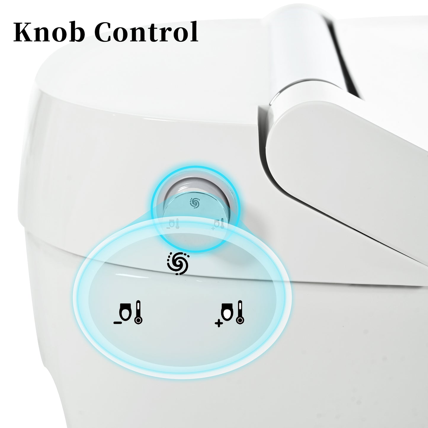 Smart toilet with Built-in Heated Seat, One Piece Elongated Modern Toilet with Adjustable Temp Heated Seat, Auto Flush, Dual Flush Toilet 1/1.28 GPF, Foot sensor Flush, White Night Light,Knob Control
