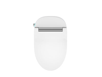 Smart toilet with Built-in Heated Seat, One Piece Elongated Modern Toilet with Adjustable Temp Heated Seat, Auto Flush, Dual Flush Toilet 1/1.28 GPF, Foot sensor Flush, White Night Light,Knob Control