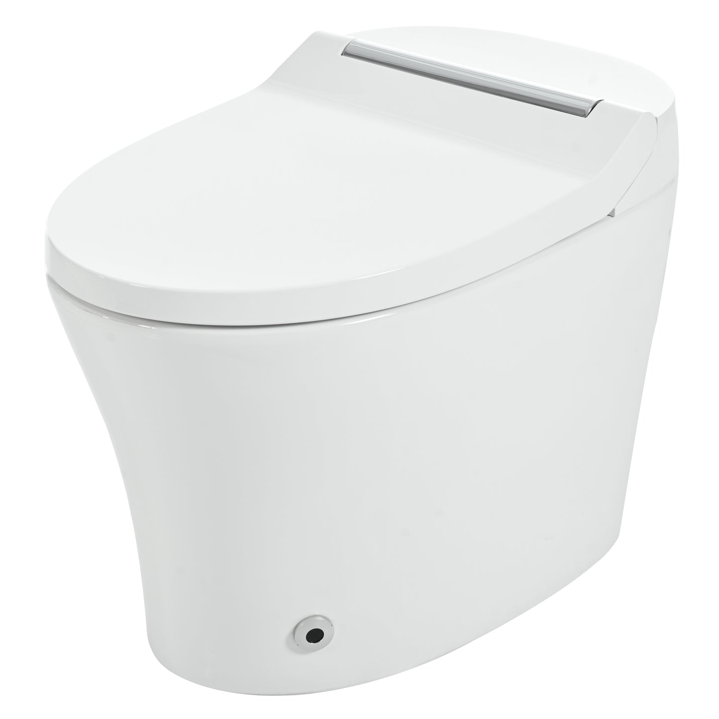Smart toilet with Built-in Heated Seat, One Piece Elongated Modern Toilet with Adjustable Temp Heated Seat, Auto Flush, Dual Flush Toilet 1/1.28 GPF, Foot sensor Flush, White Night Light,Knob Control