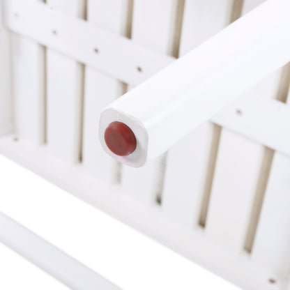 Outdoor Dining Chairs Set of 2, Acacia Wood Patio Armchair with Rope Design Back and Water Repellent Cushion, White Frame, 400lbs Weight Capacity