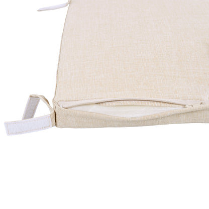 Outdoor Dining Chairs Set of 2, Acacia Wood Patio Armchair with Rope Design Back and Water Repellent Cushion, White Frame, 400lbs Weight Capacity