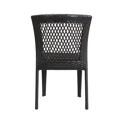 Outdoor Dining Chairs Set of 2, Stackable Chairs with UV-Resistant PE Rattan and Steel Frame, for Patio, Garden, Balcony, Supports 400lbs