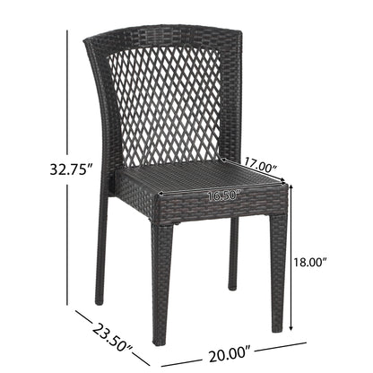 Outdoor Dining Chairs Set of 2, Stackable Chairs with UV-Resistant PE Rattan and Steel Frame, for Patio, Garden, Balcony, Supports 400lbs