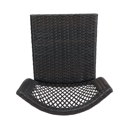 Outdoor Dining Chairs Set of 2, Stackable Chairs with UV-Resistant PE Rattan and Steel Frame, for Patio, Garden, Balcony, Supports 400lbs