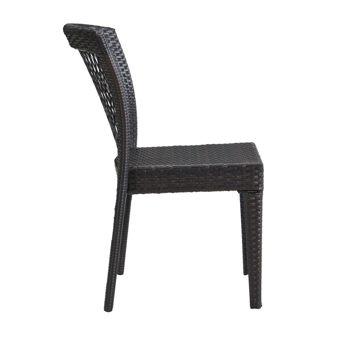 Outdoor Dining Chairs Set of 2, Stackable Chairs with UV-Resistant PE Rattan and Steel Frame, for Patio, Garden, Balcony, Supports 400lbs