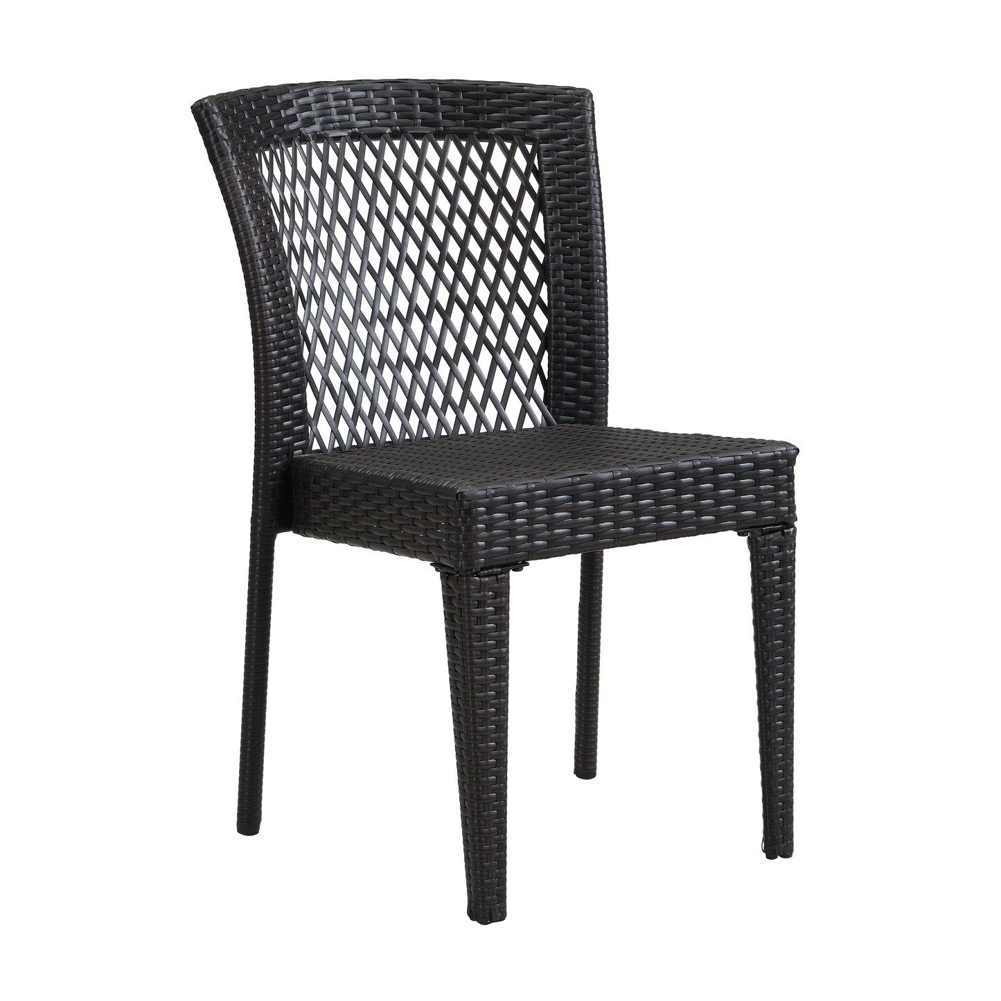 Outdoor Dining Chairs Set of 2, Stackable Chairs with UV-Resistant PE Rattan and Steel Frame, for Patio, Garden, Balcony, Supports 400lbs