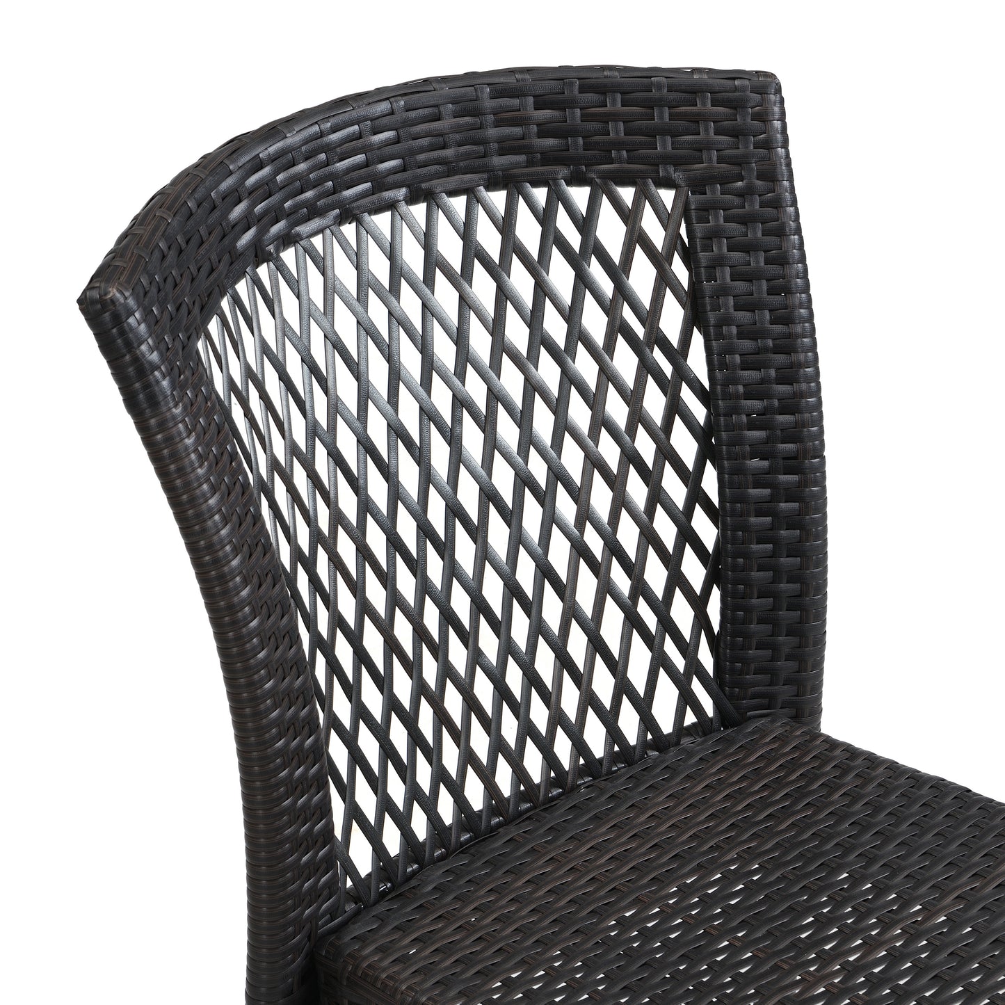 Outdoor Dining Chairs Set of 2, Stackable Chairs with UV-Resistant PE Rattan and Steel Frame, for Patio, Garden, Balcony, Supports 400lbs
