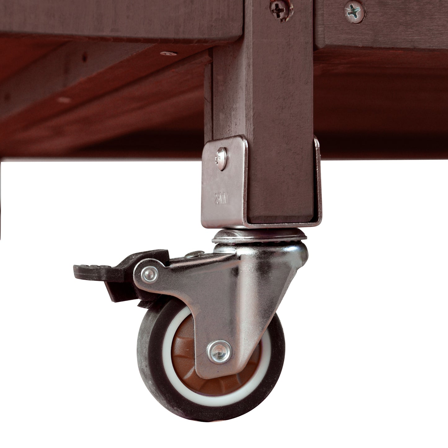 40.5" Outdoor Grill Cart with Stainless Steel Top, Solid Wood Outdoor Storage Cabinet with Drop Leaf, One Drawer, Towel Rack, Rolling Kitchen Cart with Lockable Wheels for Lawn Garden, Brown