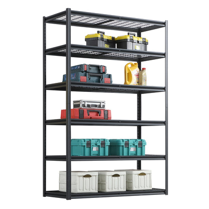 6 Tier Heavy Duty Metal Storage Shelves ,Easy to Assemble ,Adjustable ,Storage Shelves for Basements, Garages and Kitchen,84"H*55.1 "W*23.6 "D