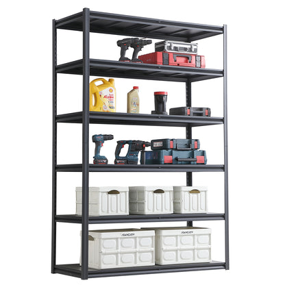 6 Tier Heavy Duty Metal Storage Shelves,Easy to Assemble, Adjustable,Storage Shelves for Basements, Garages and Kitchen, 84"H*55.1"W*23.6"D