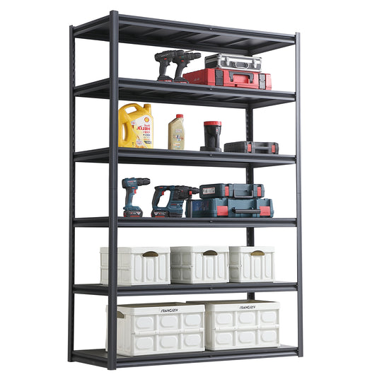 6 Tier Heavy Duty Metal Storage Shelves,Easy to Assemble, Adjustable,Storage Shelves for Basements, Garages and Kitchen, 84"H*55.1"W*23.6"D