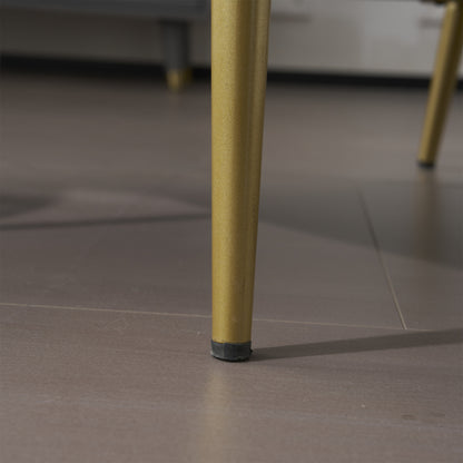 Floral Accent Chair, Velvet Lounge Arm Chair with Solid Wood Frame, Upholstered Living Room Chairs with Metal Legs for Reading Chair for Balcony, Living Room and Bedroom, Blue