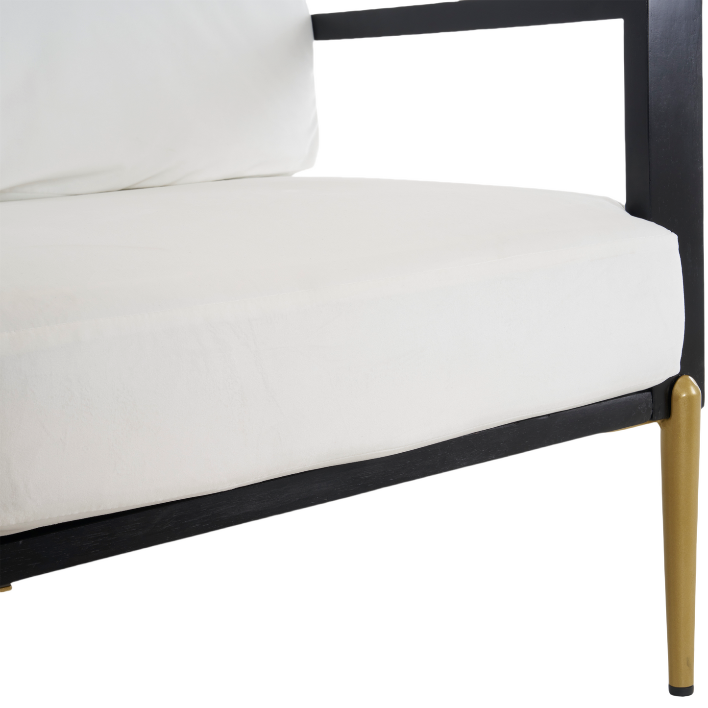 Upholstered Accent Chair, Velvet Lounge Arm Chair with Solid Wood Frame, Living Room Chairs with Metal Legs for Reading Chair for Balcony, Living Room and Bedroom, White