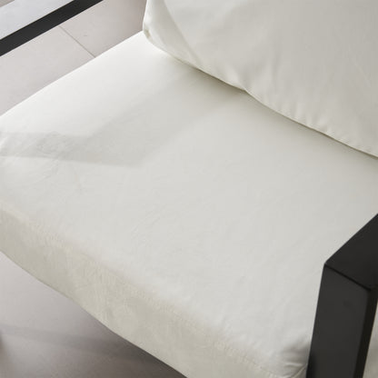 Upholstered Accent Chair, Velvet Lounge Arm Chair with Solid Wood Frame, Living Room Chairs with Metal Legs for Reading Chair for Balcony, Living Room and Bedroom, White