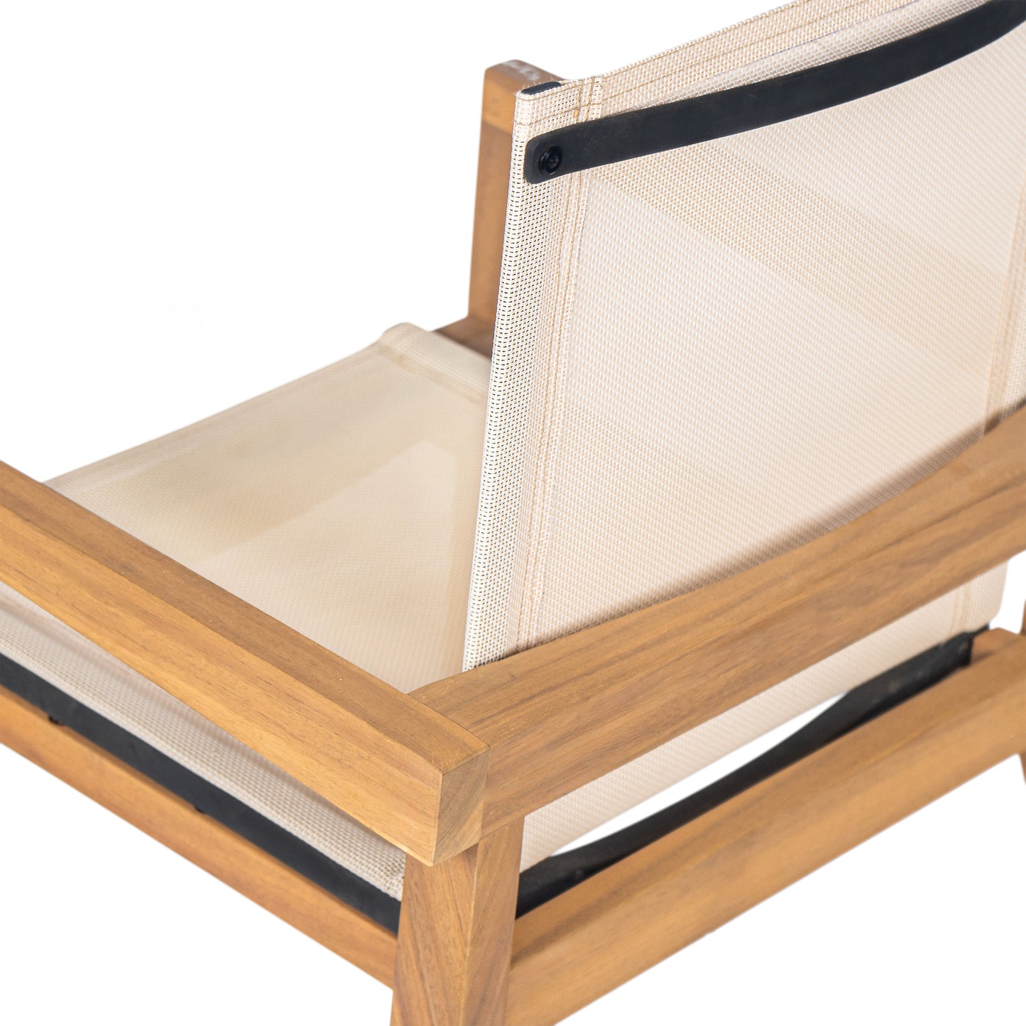 DINING CHAIR,Set of 2,Teak Frame+ Beige Textile