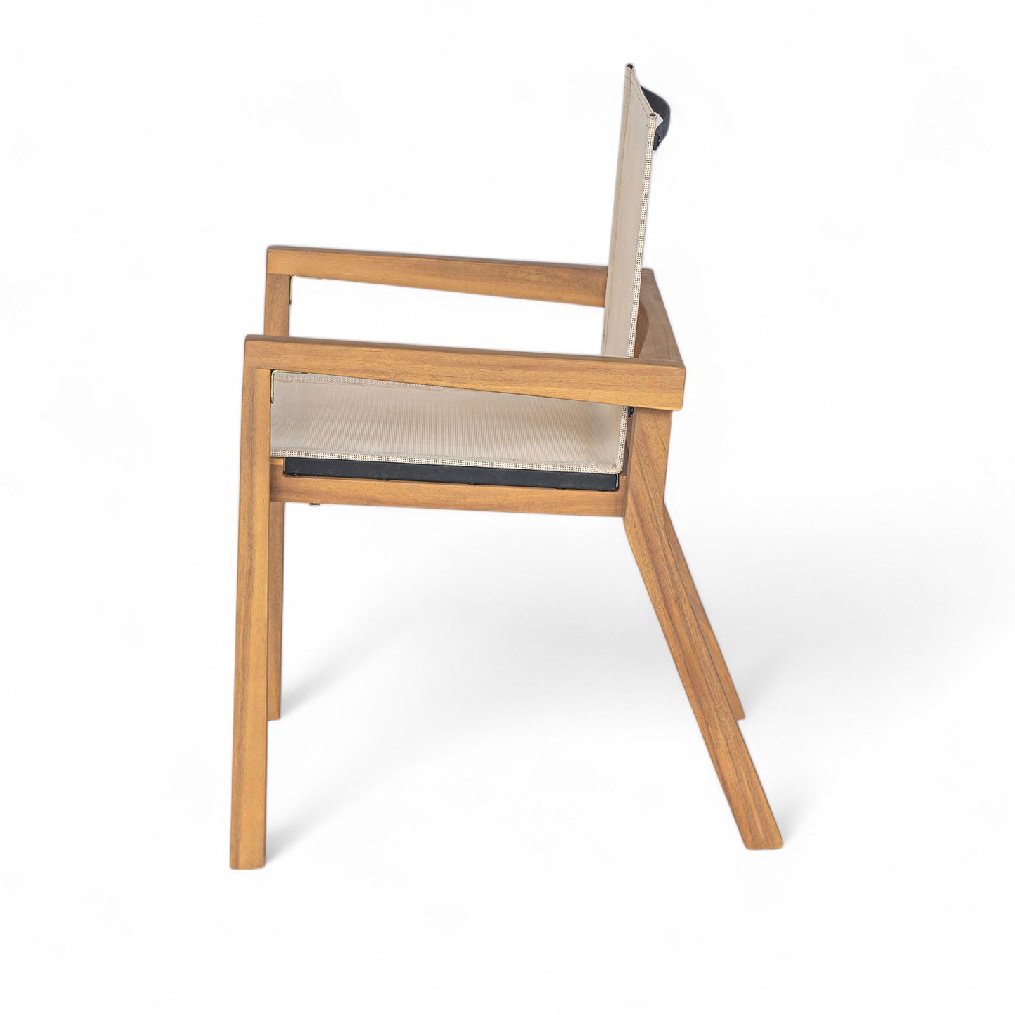 DINING CHAIR,Set of 2,Teak Frame+ Beige Textile