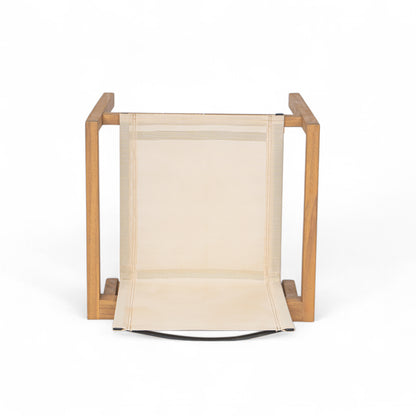 DINING CHAIR,Set of 2,Teak Frame+ Beige Textile