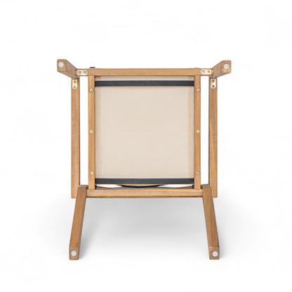 DINING CHAIR,Set of 2,Teak Frame+ Beige Textile