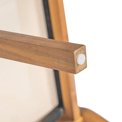 DINING CHAIR,Set of 2,Teak Frame+ Beige Textile