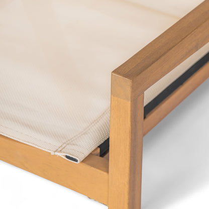 DINING CHAIR,Set of 2,Teak Frame+ Beige Textile