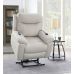Chriki Beige Polished Microfiber Power Motion Recliner with Lift, Heating & Massage Chair