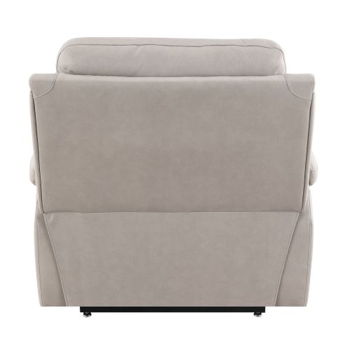 Chriki Light Gray Polished Microfiber Power Motion Recliner with Lift, Heating & Massage Chair