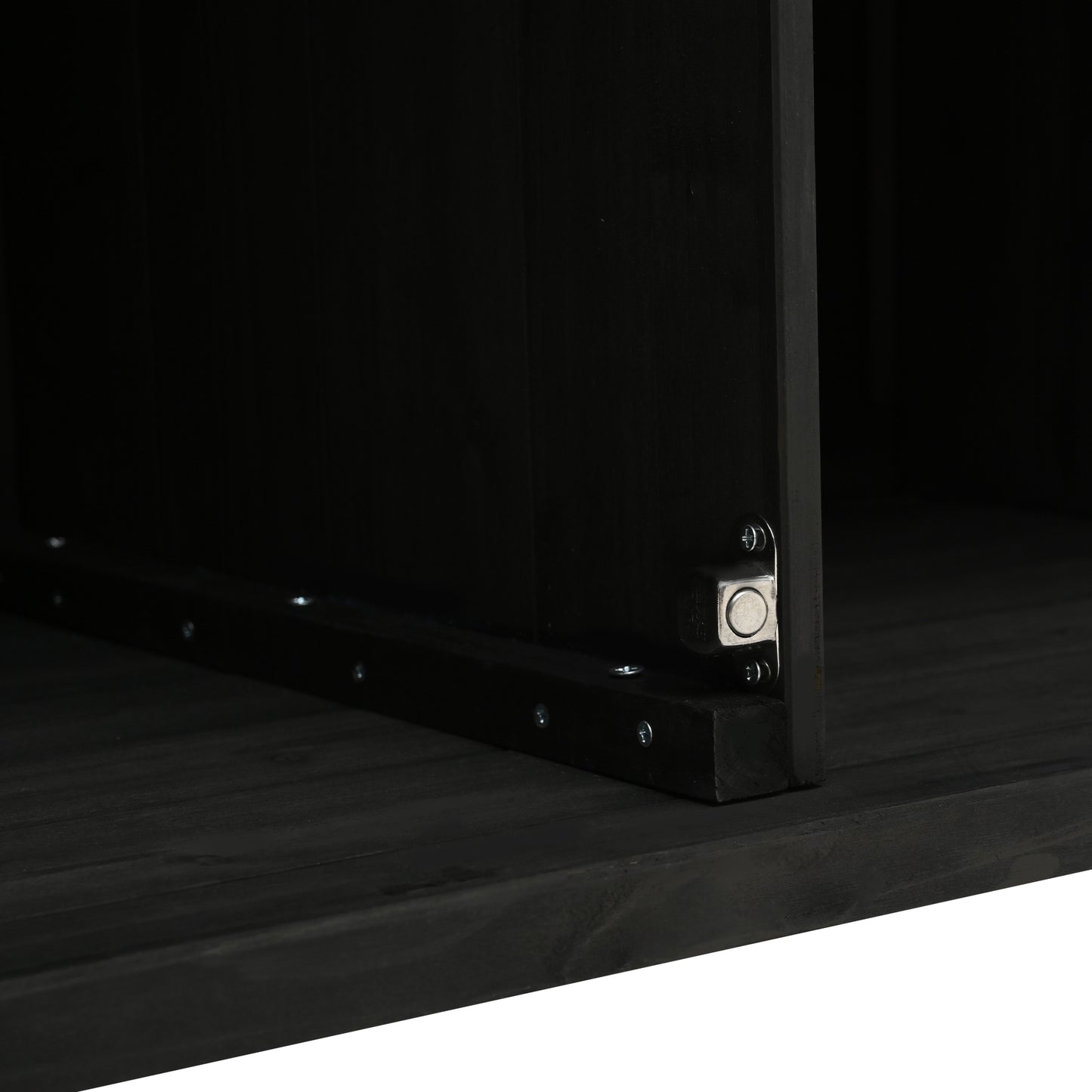 Outdoor Kitchen Island Fir Wood Kitchen Island with Stainless Steel Top, Ample Storage Space, Towel and Spice Racks and a Bottle Opener for Outdoor, Black