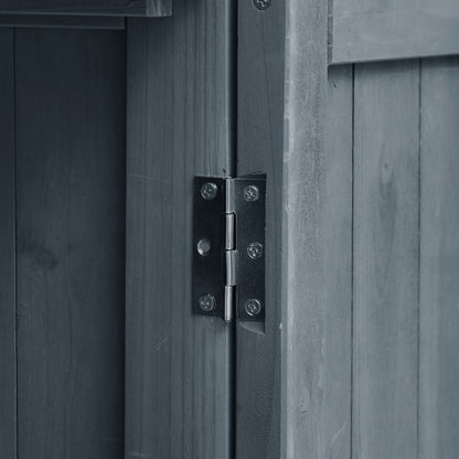 53.3" Outdoor Kitchen Island with Raised Shelf, Solid Wood Storage Cabinet with Stainless Steel Top, Outdoor Rolling Grill Cart with Internal Storage Rack, Adjustable Shelf, Spice Rack, Grey Blue