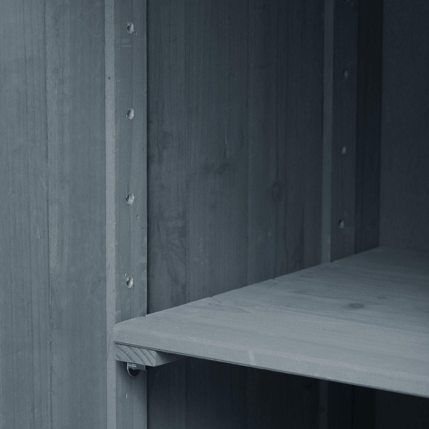 53.3" Outdoor Kitchen Island with Raised Shelf, Solid Wood Storage Cabinet with Stainless Steel Top, Outdoor Rolling Grill Cart with Internal Storage Rack, Adjustable Shelf, Spice Rack, Grey Blue