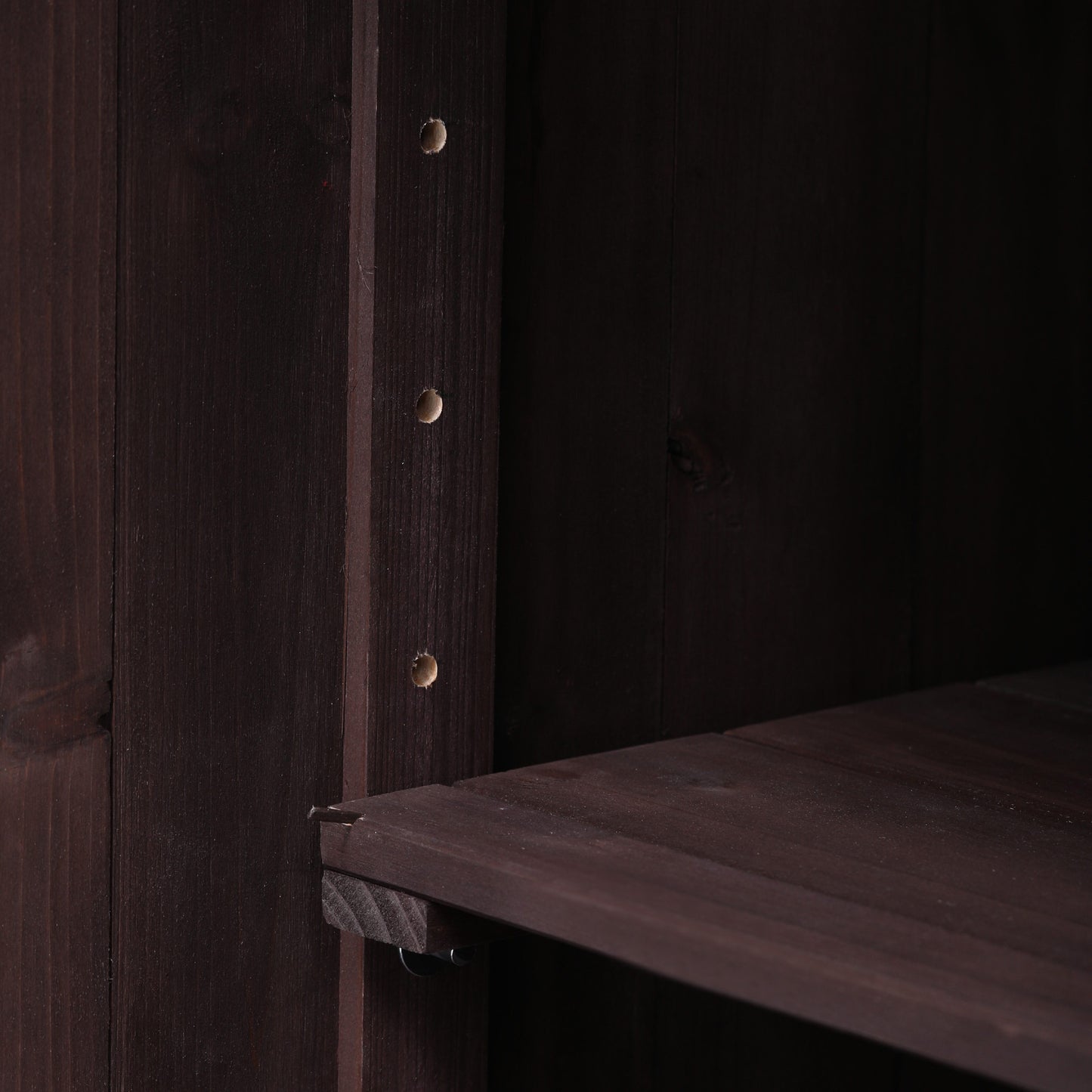 53.3" Outdoor Kitchen Island with Raised Shelf, Solid Wood Storage Cabinet with Stainless Steel Top, Outdoor Rolling Grill Cart with Internal Storage Rack, Adjustable Shelf, Spice Rack, Brown