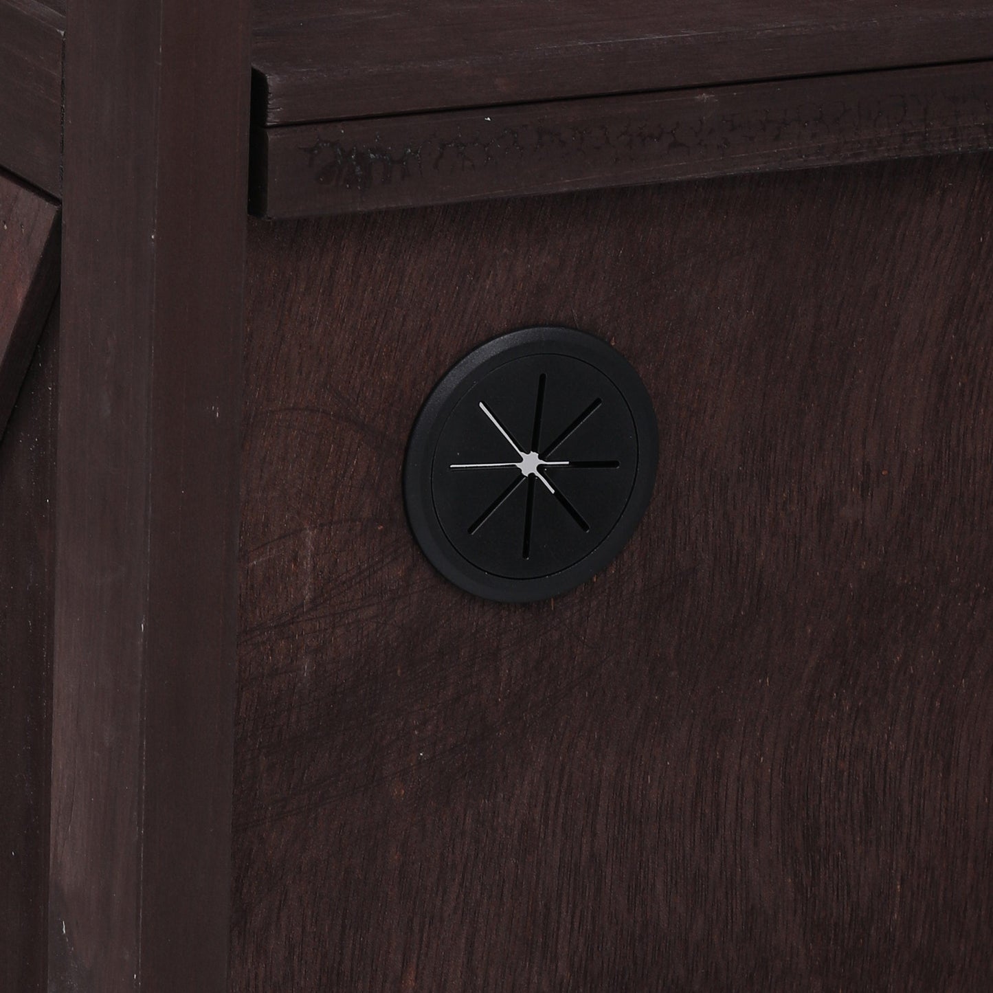 53.3" Outdoor Kitchen Island with Raised Shelf, Solid Wood Storage Cabinet with Stainless Steel Top, Outdoor Rolling Grill Cart with Internal Storage Rack, Adjustable Shelf, Spice Rack, Brown