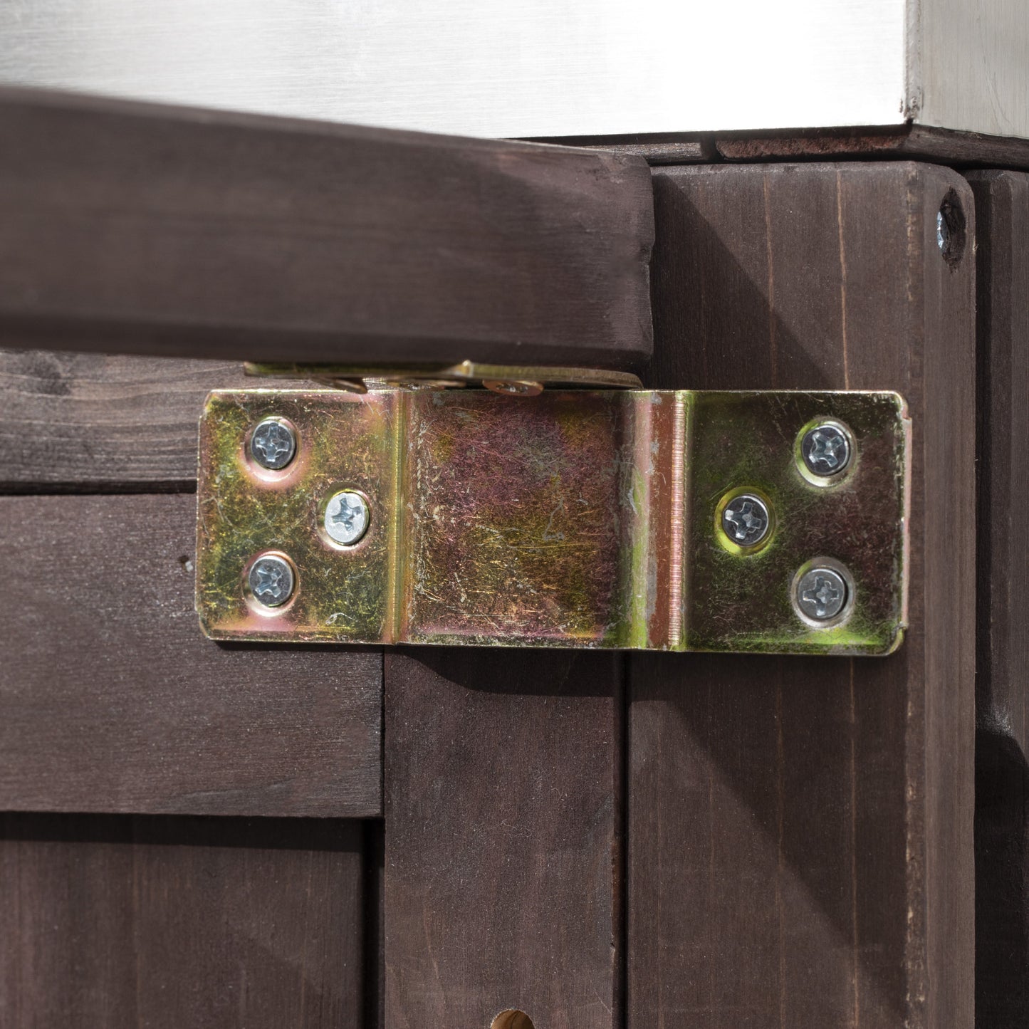 66.5" Outdoor Kitchen Island for Big Green Egg Grills, Solid Wood Outdoor Grill Cart for Tabletop Grill with Stainless Steel Top, Drawer, Compatible with Large Big Green Egg, Kamado Joe-Dark Brown