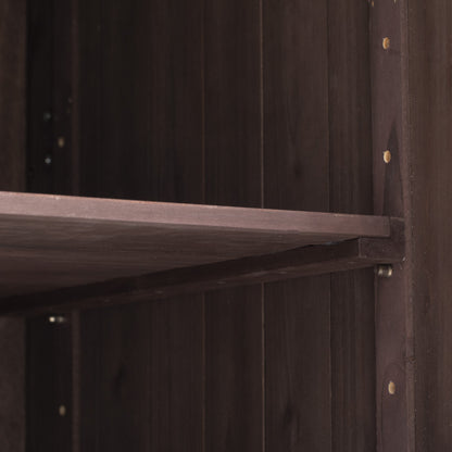 66.5" Outdoor Kitchen Island for Big Green Egg Grills, Solid Wood Outdoor Grill Cart for Tabletop Grill with Stainless Steel Top, Drawer, Compatible with Large Big Green Egg, Kamado Joe-Dark Brown