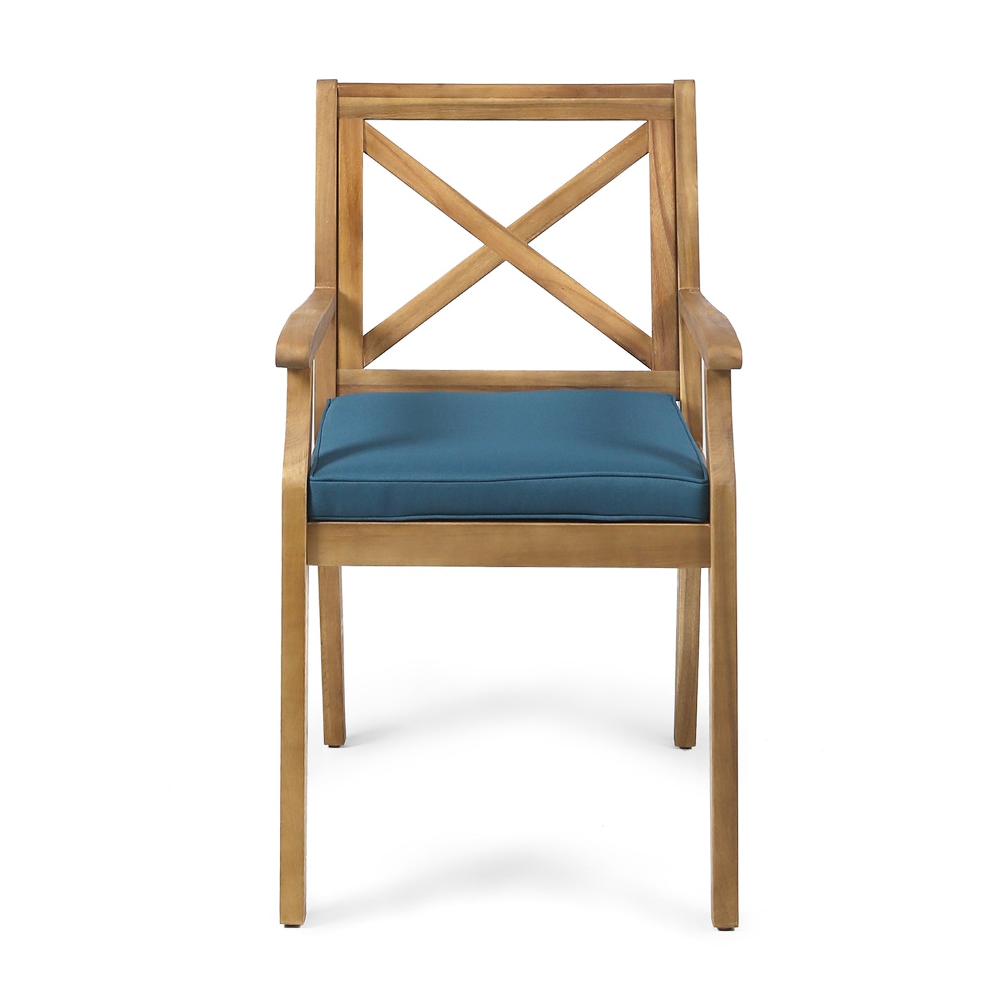 DINING CHAIR,2PCS with 2 Blue Cushions,for Backyard, Poolside, Garden