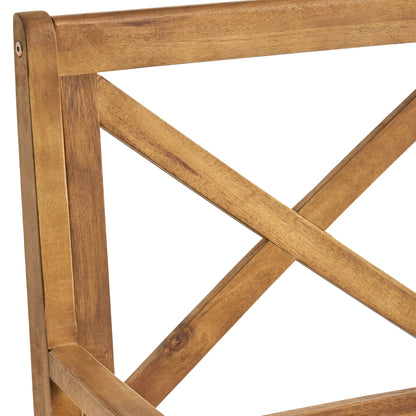 DINING CHAIR,2PCS with 2 Blue Cushions,for Backyard, Poolside, Garden